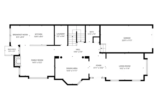 Second floor plan with dimensions